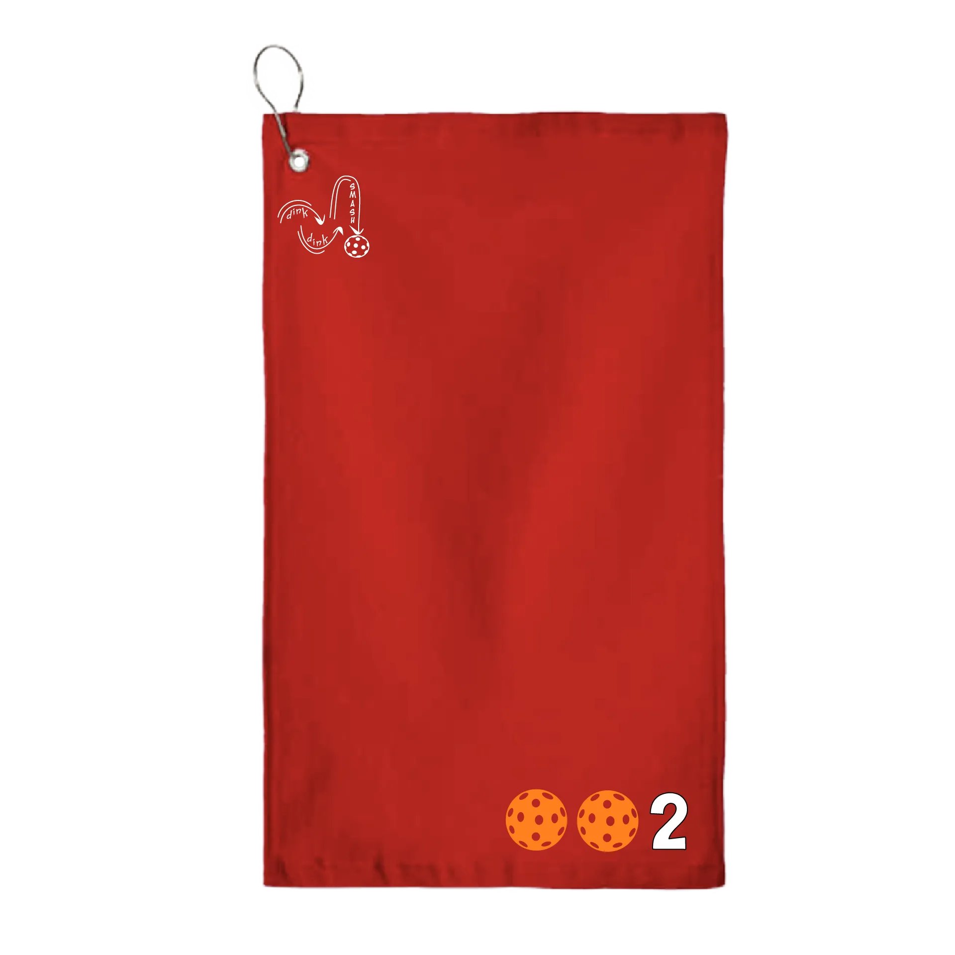 002 Pickleball (Customizable Colors) | Pickleball Court Towels | Grommeted 100% Cotton Terry Velour