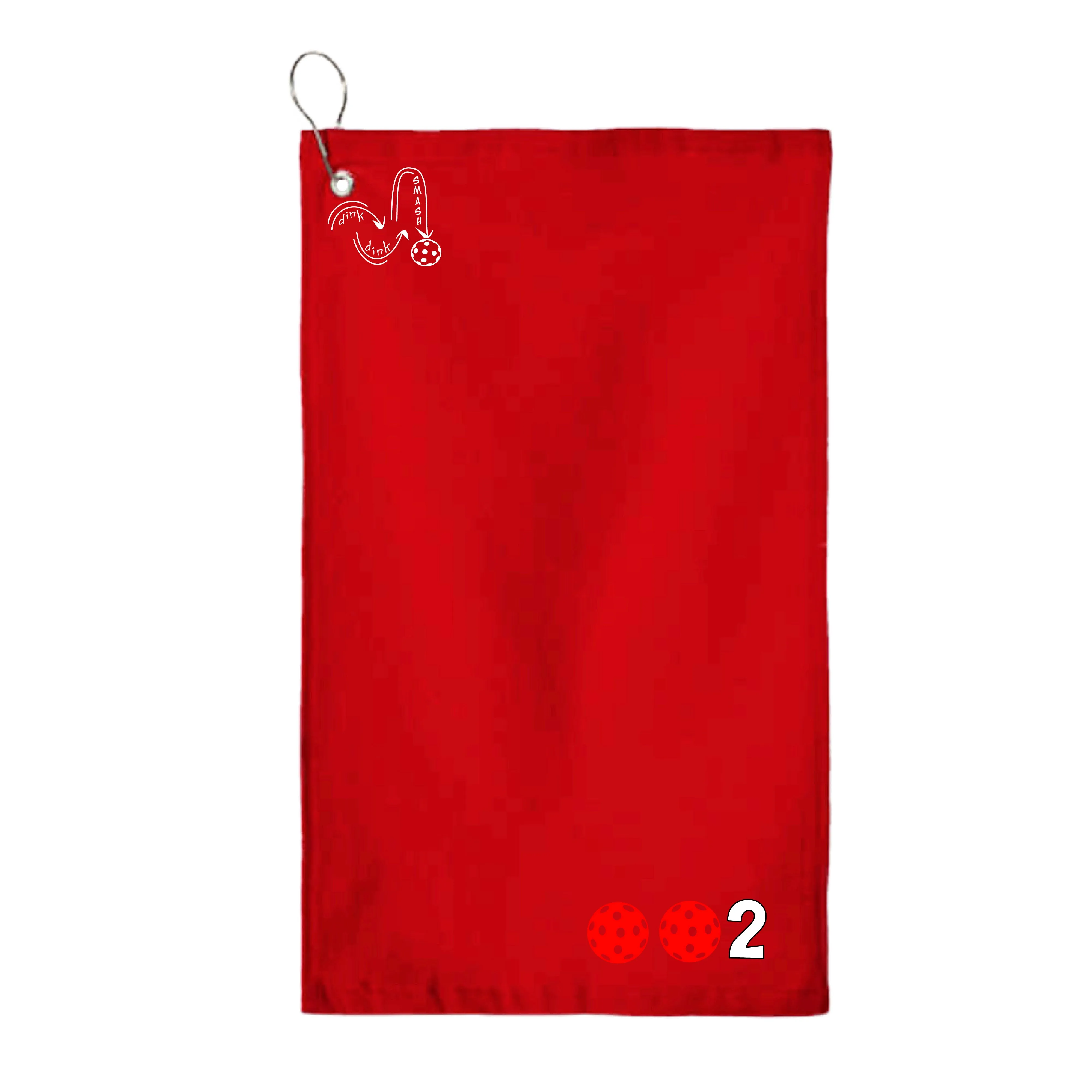 002 Pickleball (Customizable Colors) | Pickleball Court Towels | Grommeted 100% Cotton Terry Velour