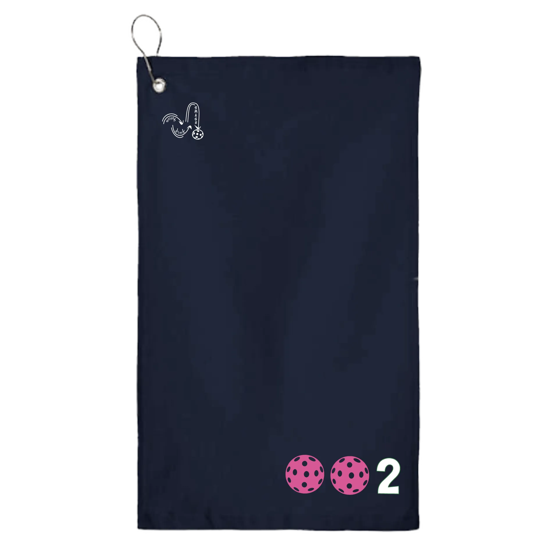 002 Pickleball (Customizable Colors) | Pickleball Court Towels | Grommeted 100% Cotton Terry Velour