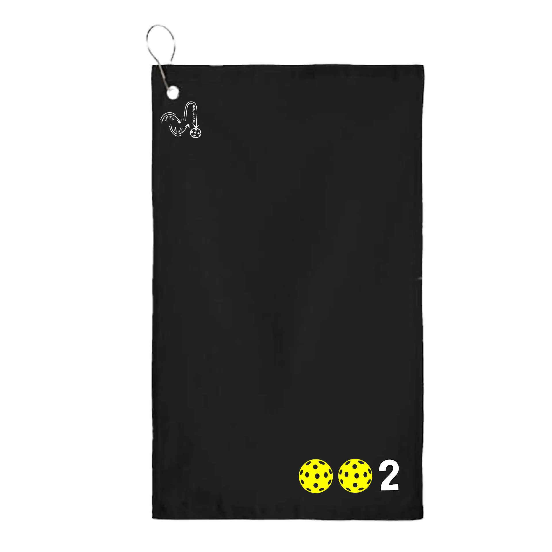 002 Pickleball (Customizable Colors) | Pickleball Court Towels | Grommeted 100% Cotton Terry Velour