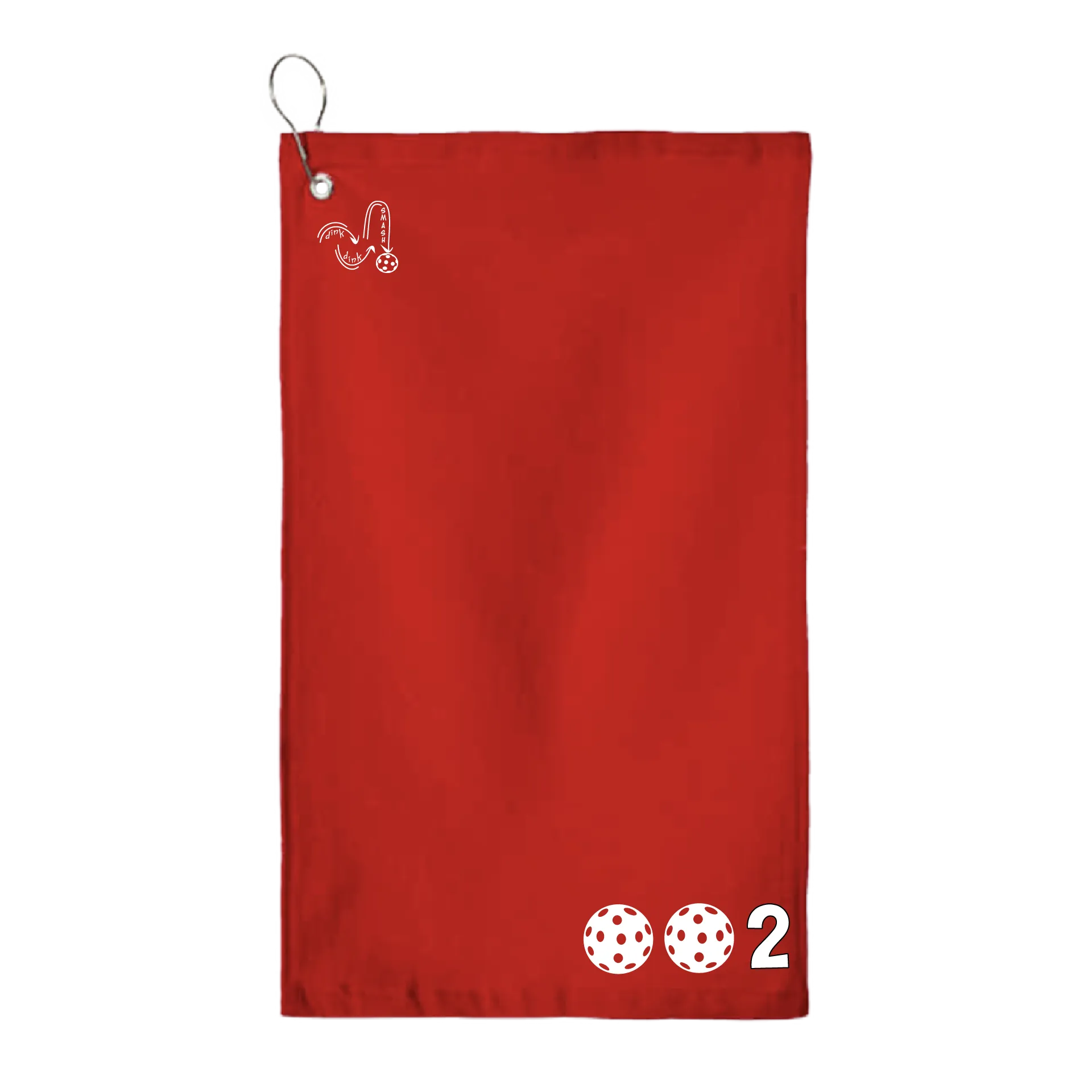 002 Pickleball (Customizable Colors) | Pickleball Court Towels | Grommeted 100% Cotton Terry Velour