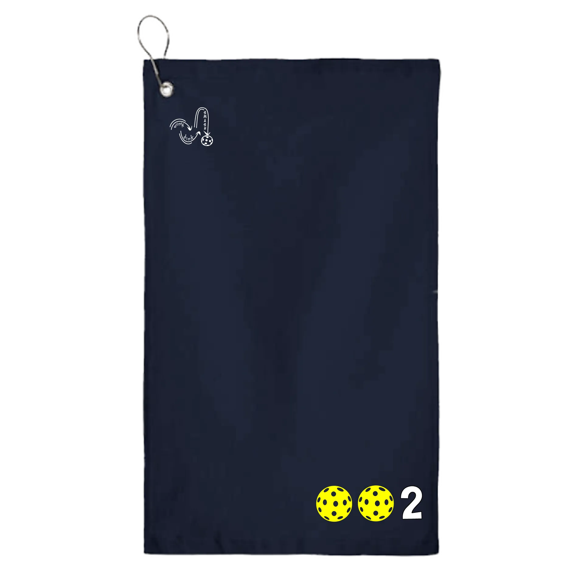 002 Pickleball (Customizable Colors) | Pickleball Court Towels | Grommeted 100% Cotton Terry Velour