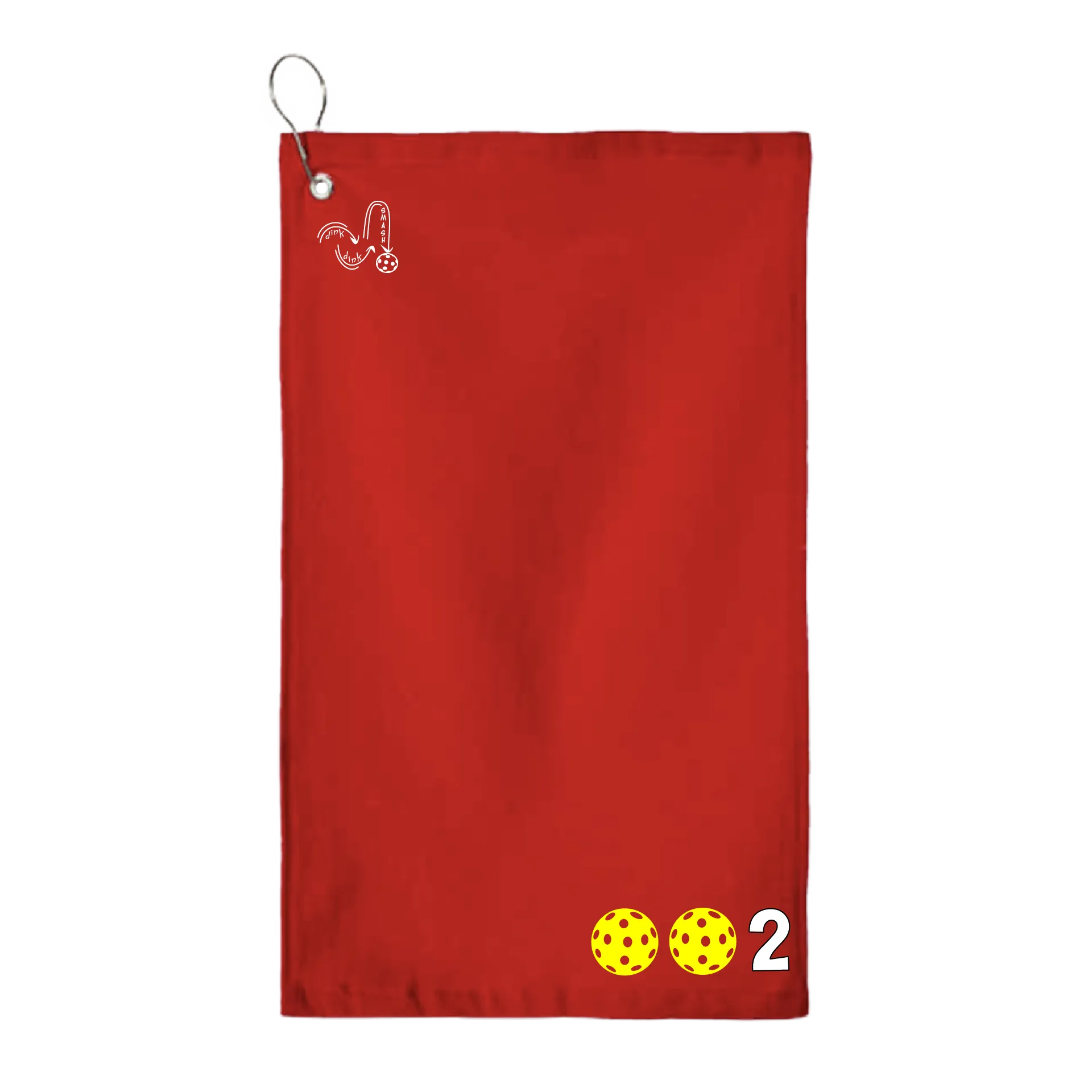 002 Pickleball (Customizable Colors) | Pickleball Court Towels | Grommeted 100% Cotton Terry Velour