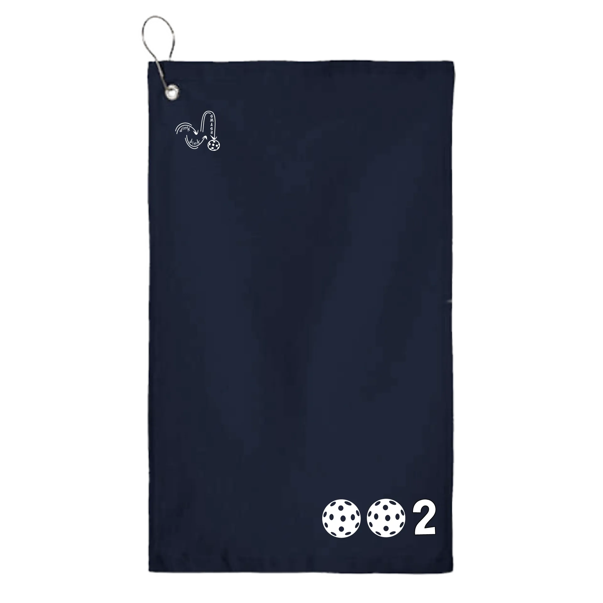 002 Pickleball (Customizable Colors) | Pickleball Court Towels | Grommeted 100% Cotton Terry Velour