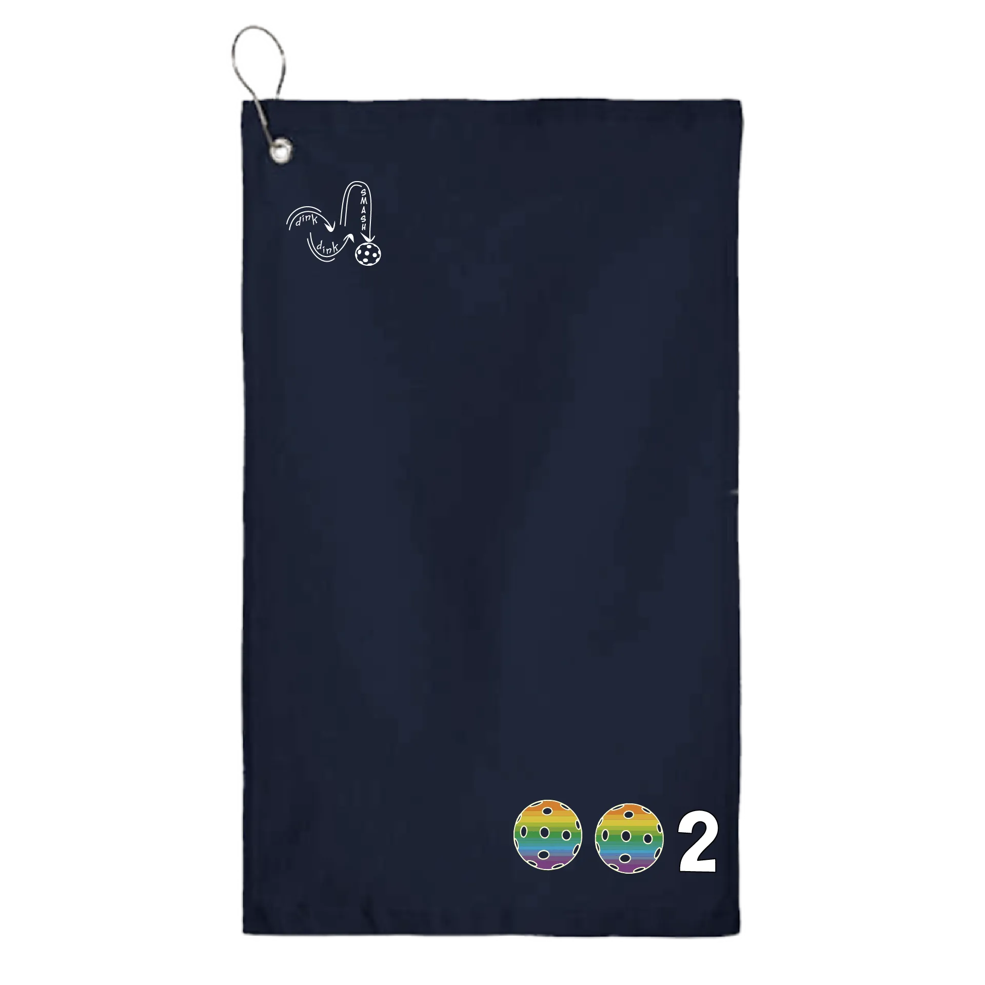 002 Pickleball (Customizable Colors) | Pickleball Court Towels | Grommeted 100% Cotton Terry Velour