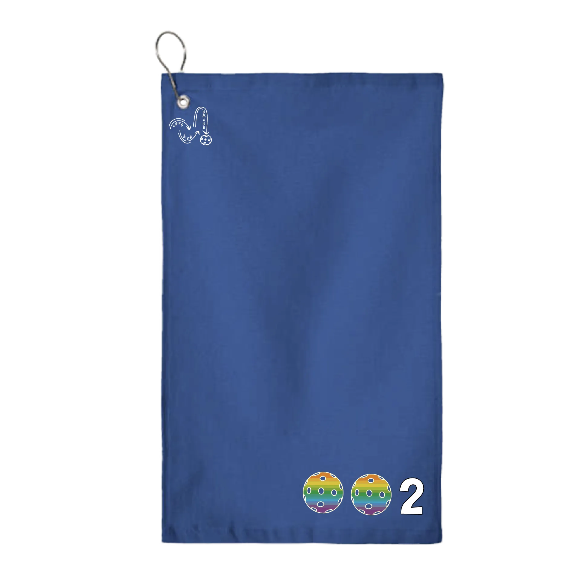002 Pickleball (Customizable Colors) | Pickleball Court Towels | Grommeted 100% Cotton Terry Velour