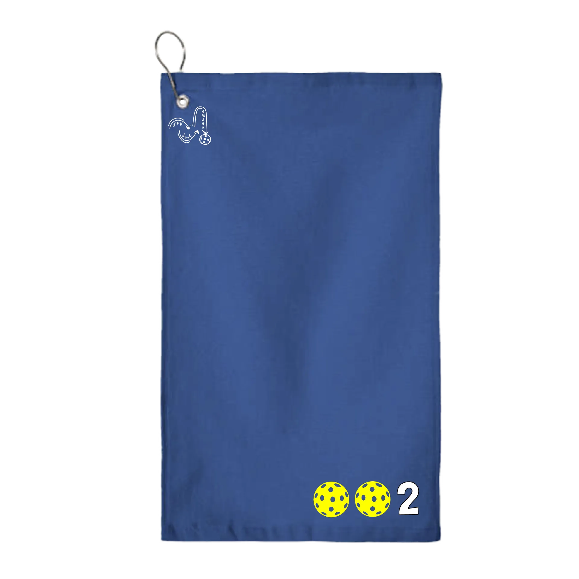 002 Pickleball (Customizable Colors) | Pickleball Court Towels | Grommeted 100% Cotton Terry Velour