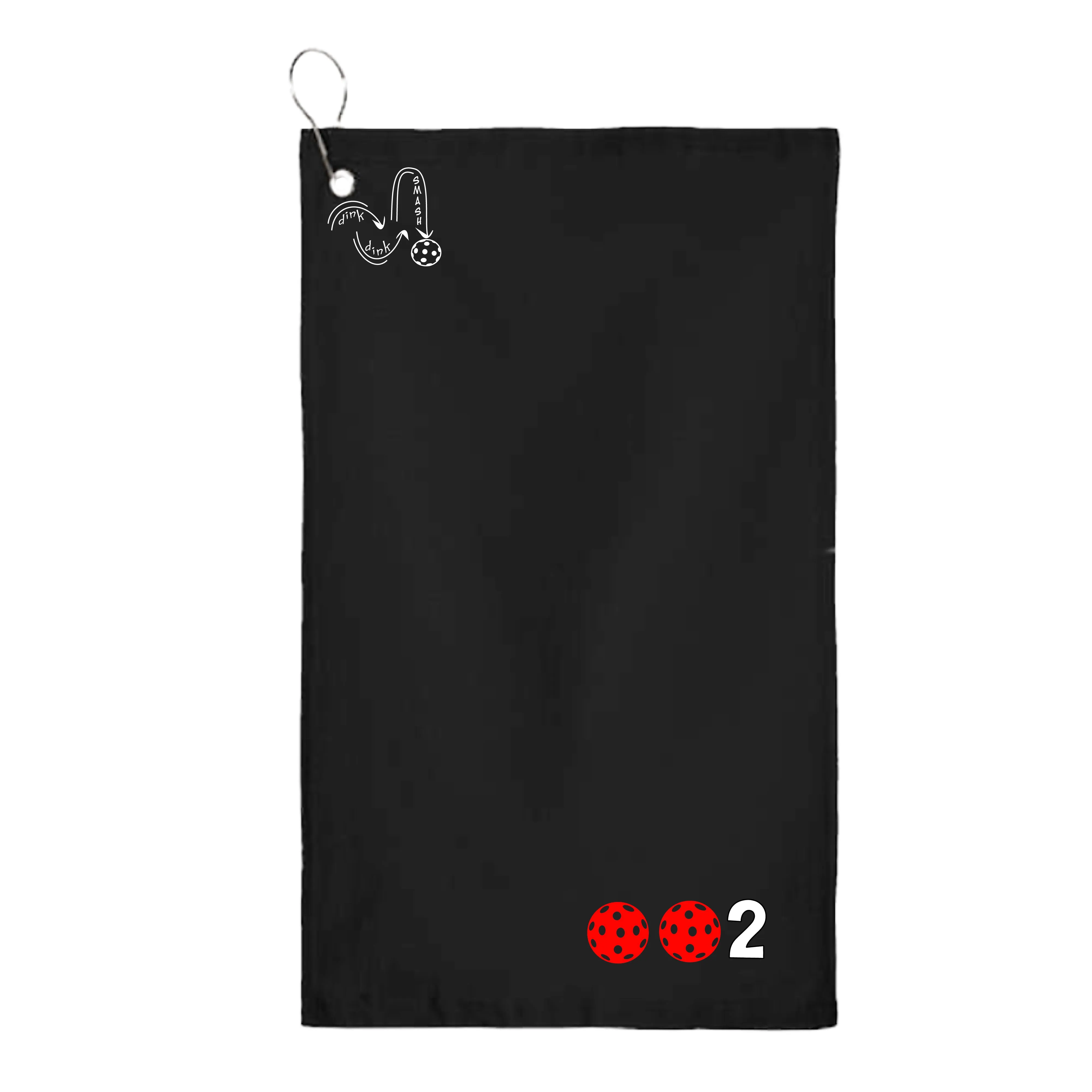 002 Pickleball (Customizable Colors) | Pickleball Court Towels | Grommeted 100% Cotton Terry Velour
