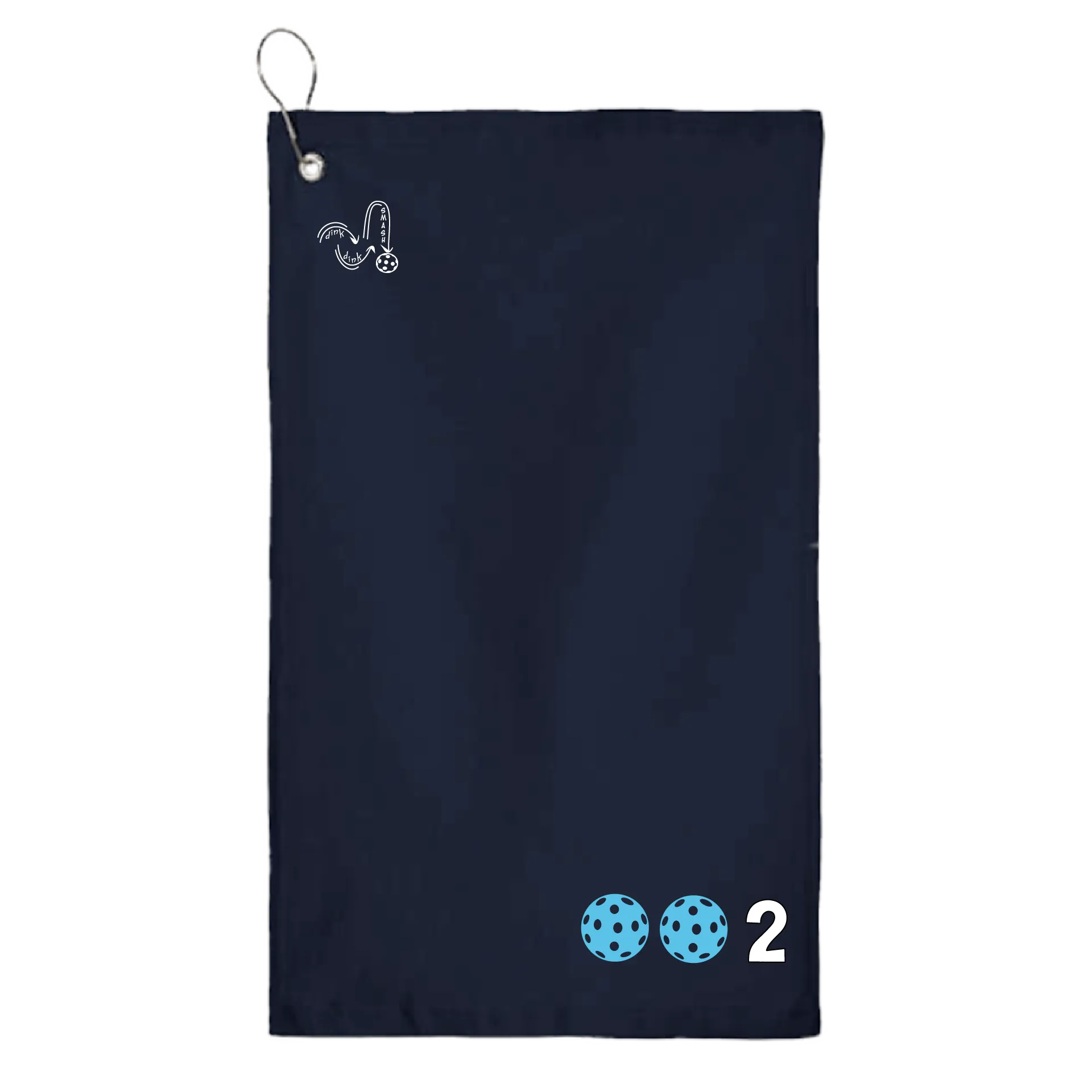002 Pickleball (Customizable Colors) | Pickleball Court Towels | Grommeted 100% Cotton Terry Velour