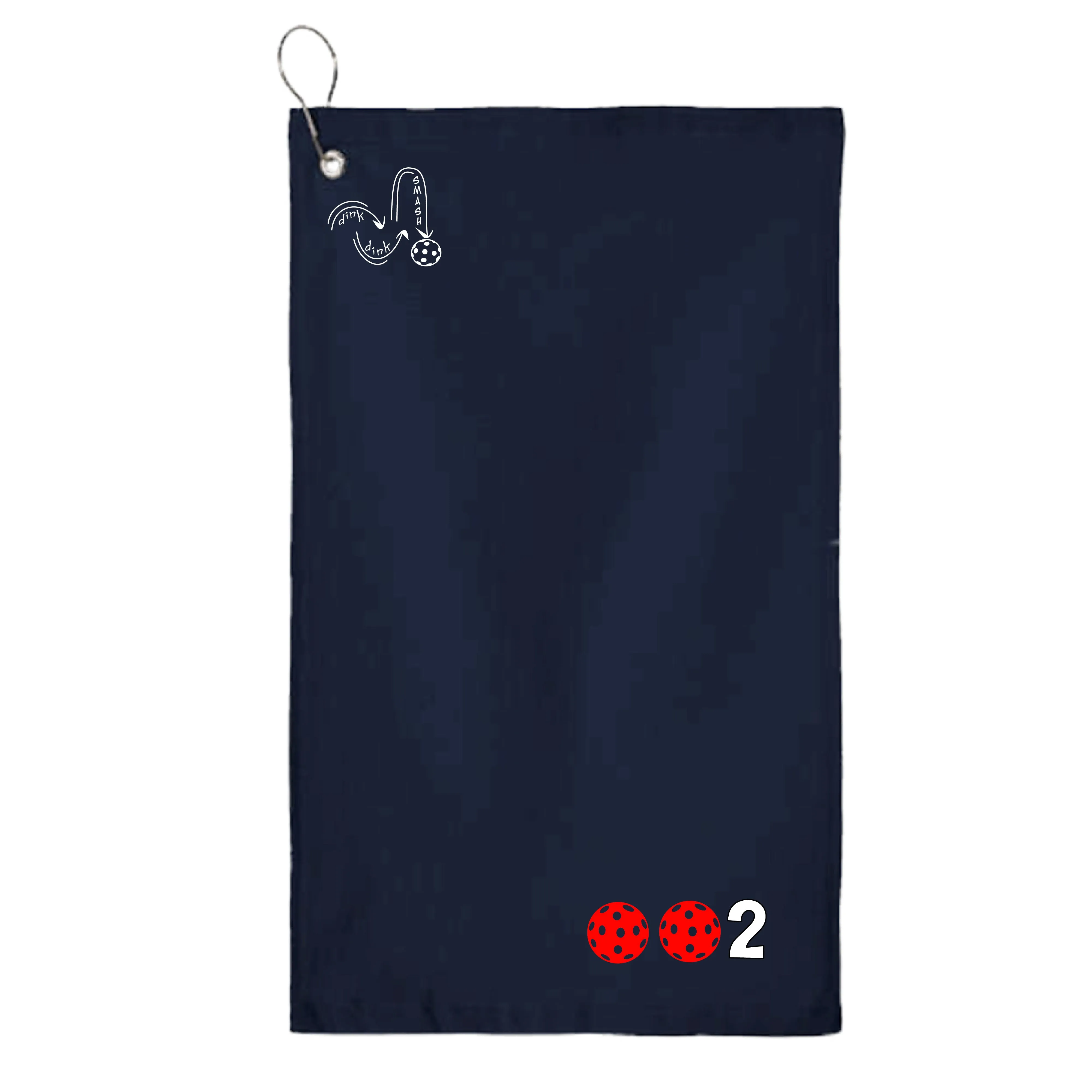 002 Pickleball (Customizable Colors) | Pickleball Court Towels | Grommeted 100% Cotton Terry Velour
