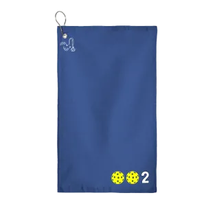 002 Pickleball (Customizable Colors) | Pickleball Court Towels | Grommeted 100% Cotton Terry Velour