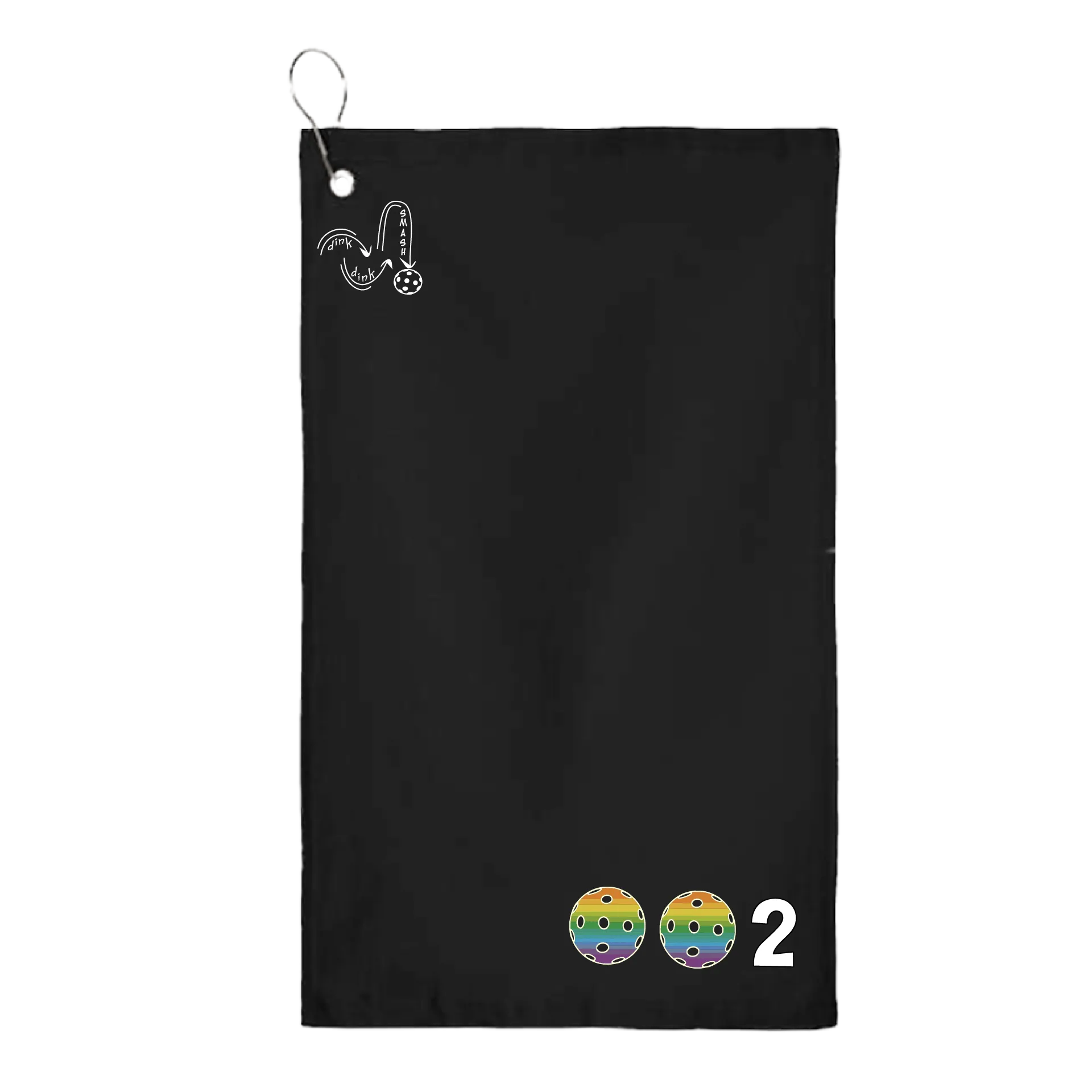002 Pickleball (Customizable Colors) | Pickleball Court Towels | Grommeted 100% Cotton Terry Velour