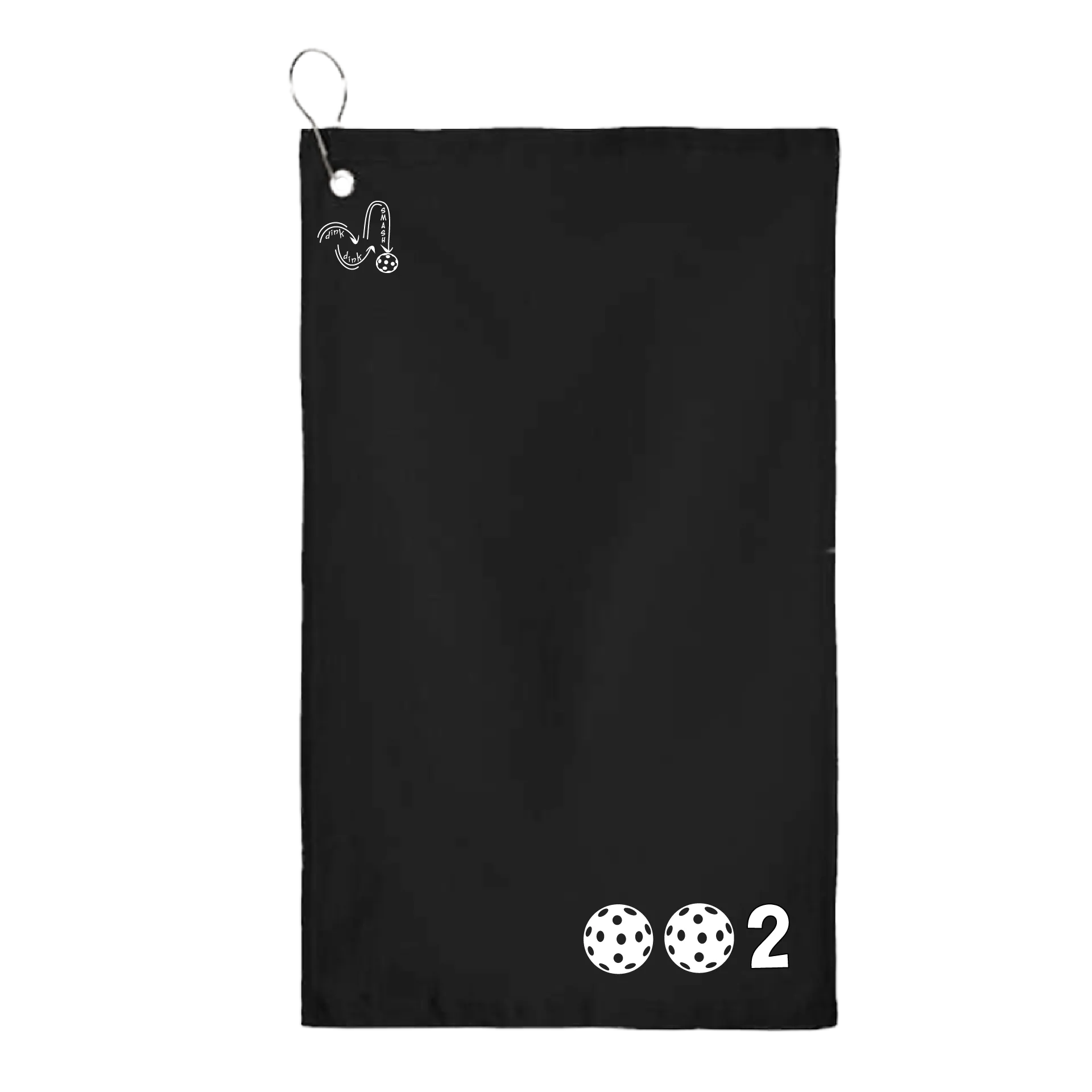002 Pickleball (Customizable Colors) | Pickleball Court Towels | Grommeted 100% Cotton Terry Velour