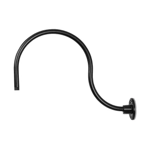 24" Satin Black Gooseneck Arm With Height of 17" & Mounting Plate Included