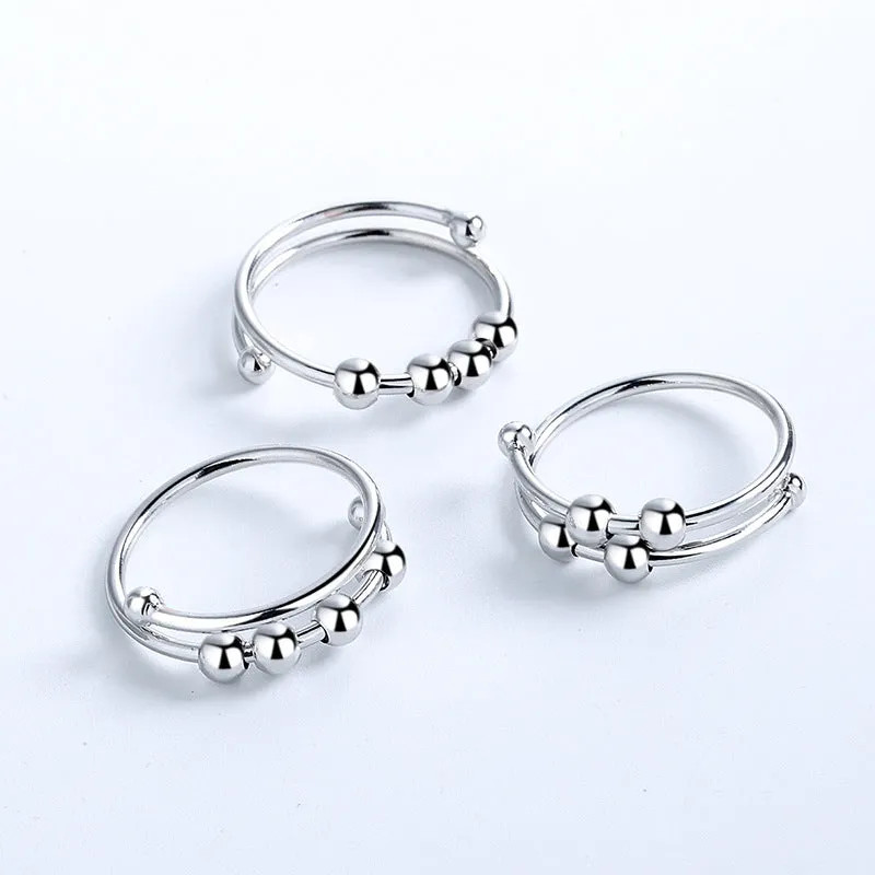 4 Beads Adjustable Anxiety Relief Ring