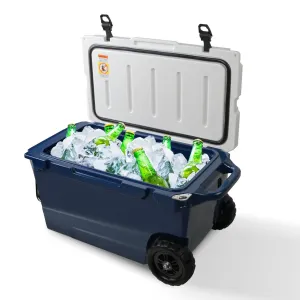 50QT Portable Ice Cooler Box with Wheels and Handle Ice Chest for Camping for Outdoor Fishing Travel