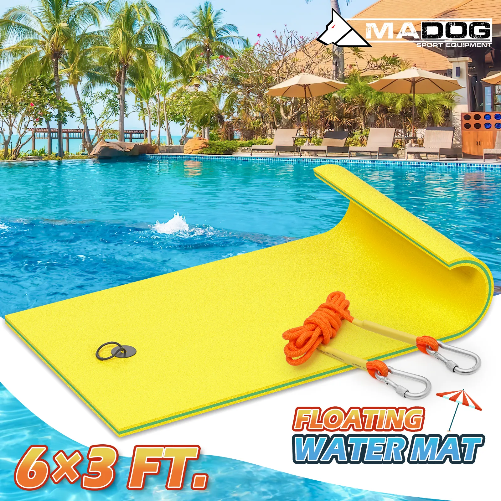 6 * 3 ft Water Floating Mat