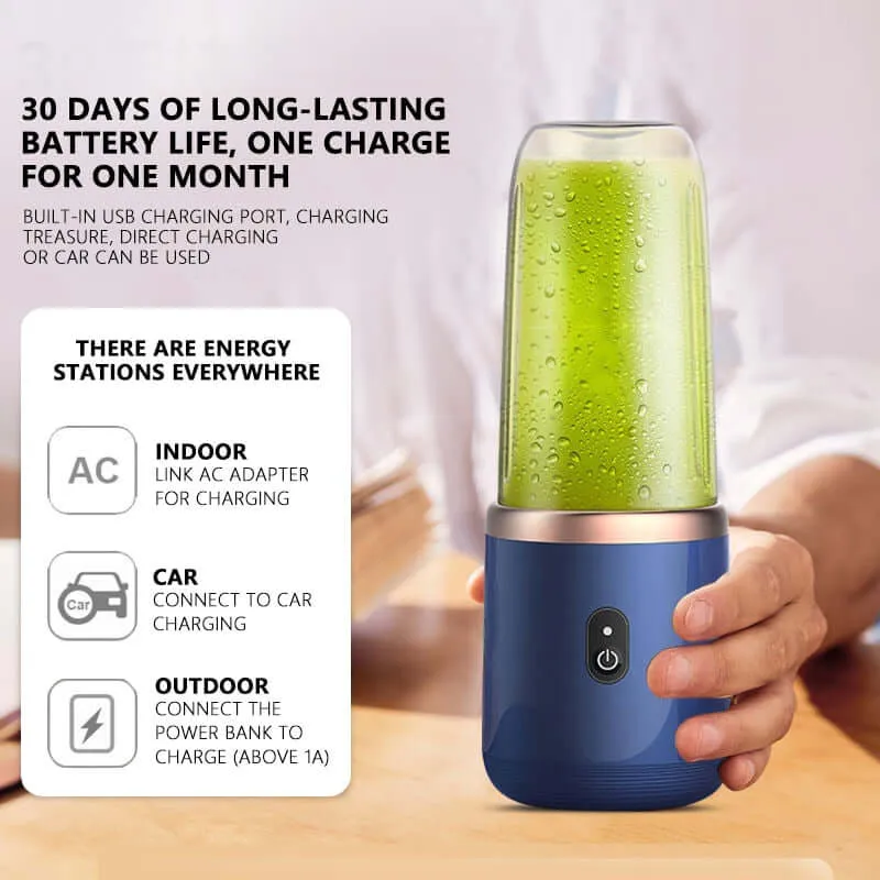 6-Blade Portable Juicer Blender: Fresh Drinks Anywhere, Anytime!