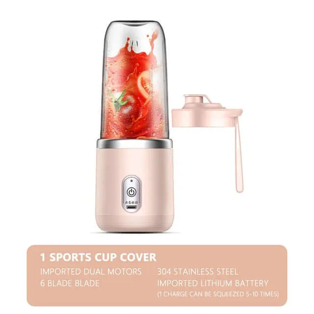 6-Blade Portable Juicer Blender: Fresh Drinks Anywhere, Anytime!