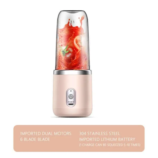 6-Blade Portable Juicer Blender: Fresh Drinks Anywhere, Anytime!