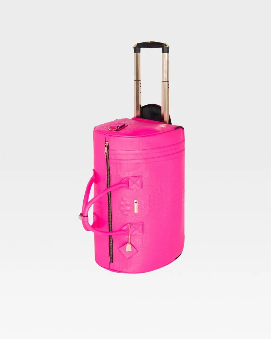 Apollo 2 Backpack & Rolling Duffle Bag Set in Neon Pink