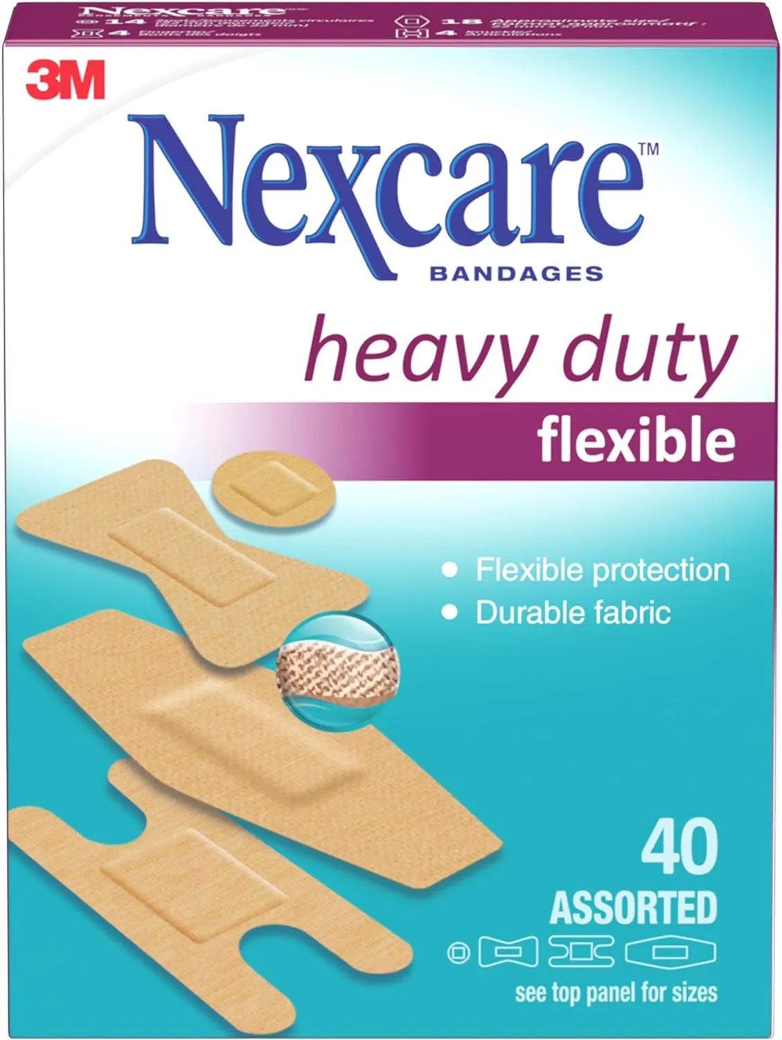Bandages - 3M Nexcare Assorted Heavy Duty Fabric Bandages, HD202