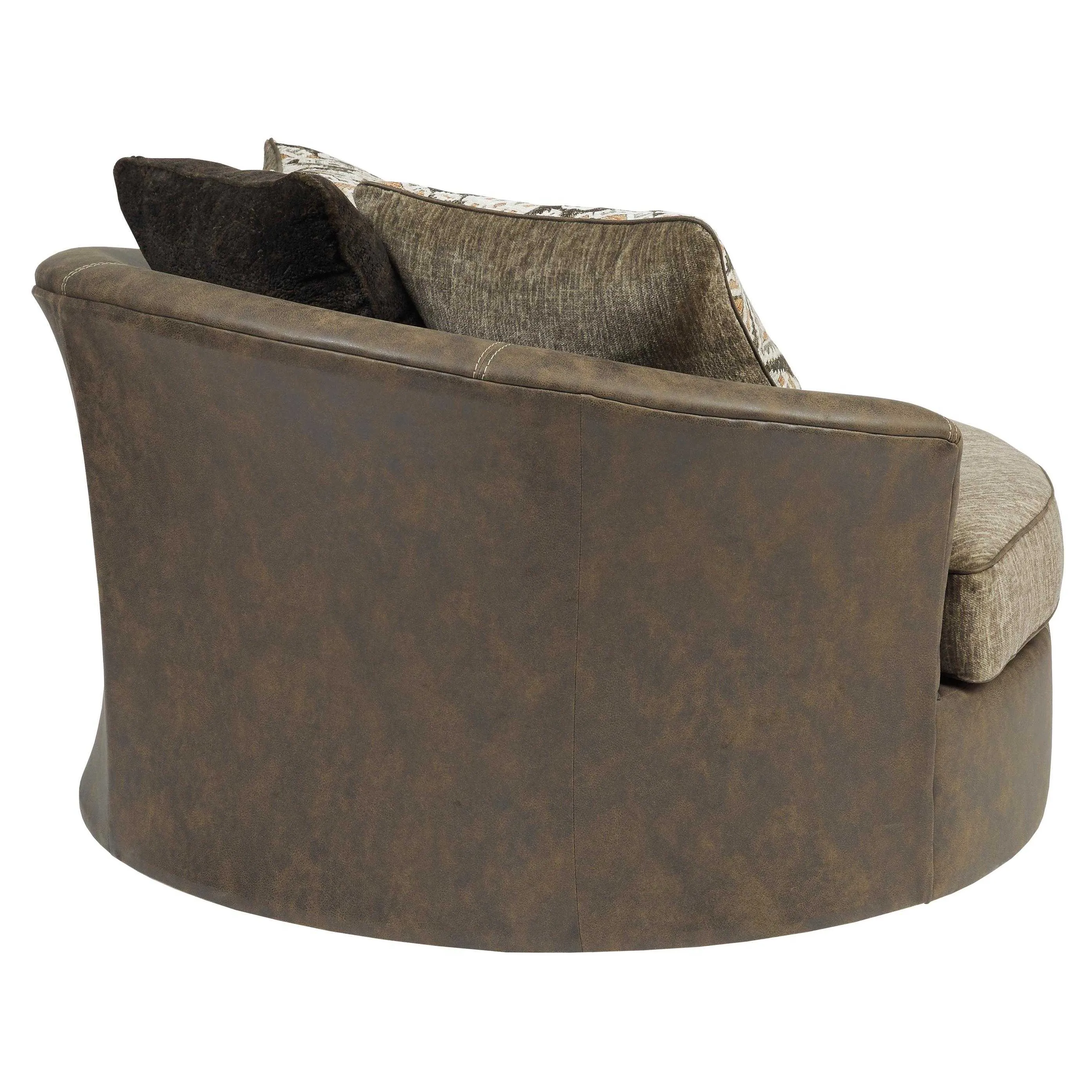 Benchcraft Abalone Swivel Fabric and Leather Look Accent Chair 9130221