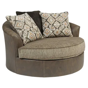 Benchcraft Abalone Swivel Fabric and Leather Look Accent Chair 9130221