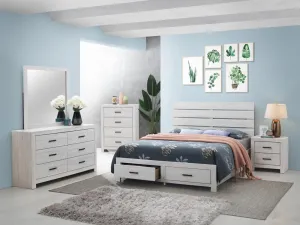 Brantford 4-piece Queen Storage Bedroom Set Coastal White