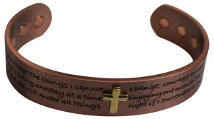 Copper Bracelet Cross Christian Adjustable W/ 6 Powerful Magnet for Joint Pain Relief & Arthritis