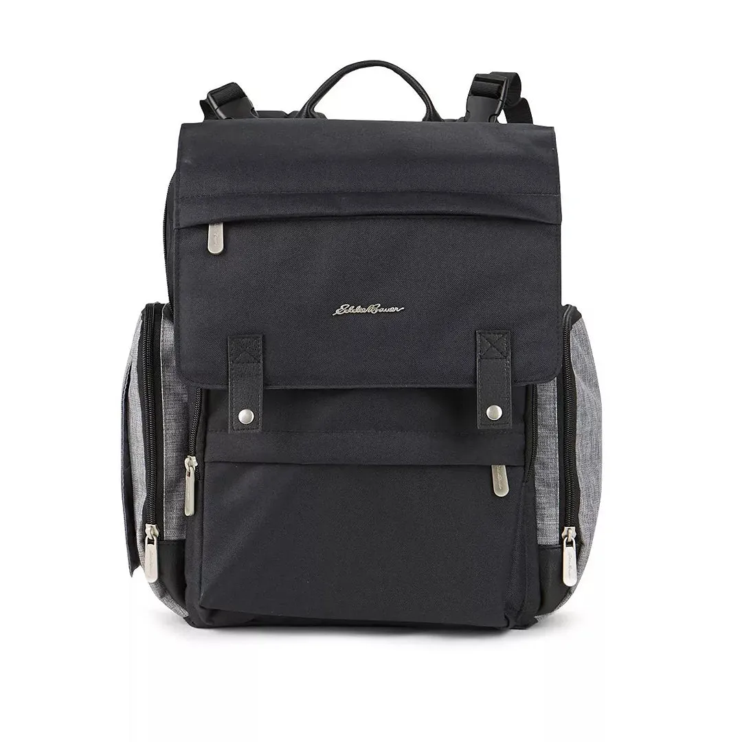 Crosstown Cascade Back Pack Diaper Bag - Black/Gray