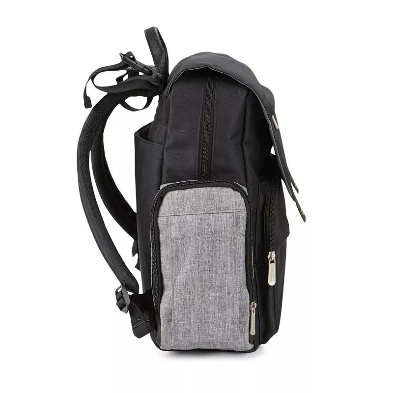 Crosstown Cascade Back Pack Diaper Bag - Black/Gray
