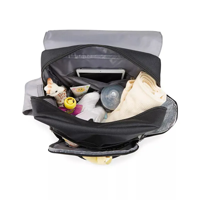 Crosstown Cascade Back Pack Diaper Bag - Black/Gray