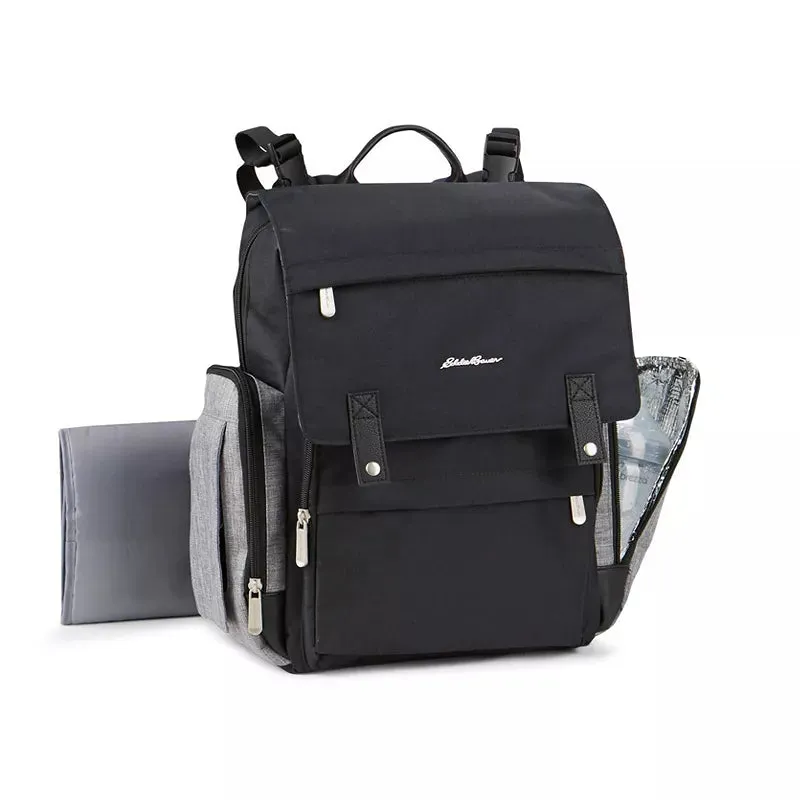 Crosstown Cascade Back Pack Diaper Bag - Black/Gray