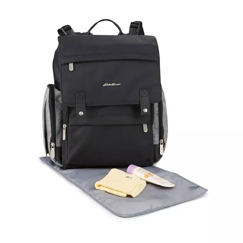Crosstown Cascade Back Pack Diaper Bag - Black/Gray