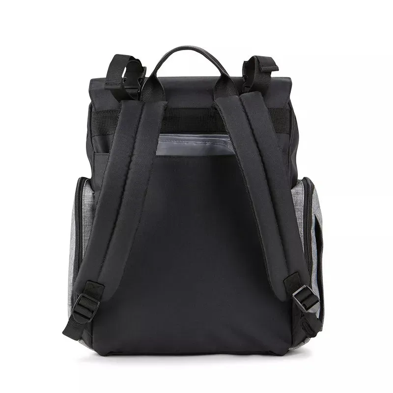 Crosstown Cascade Back Pack Diaper Bag - Black/Gray