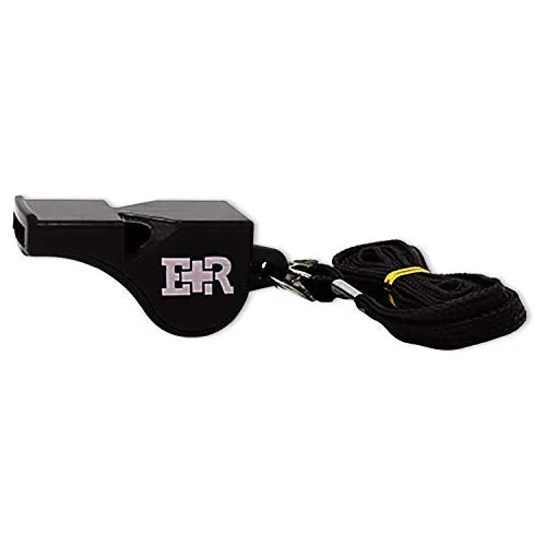 Ever Ready First Aid Safety Coach 3 Chamber Pealess Whistle with Matching Lanyard - Black