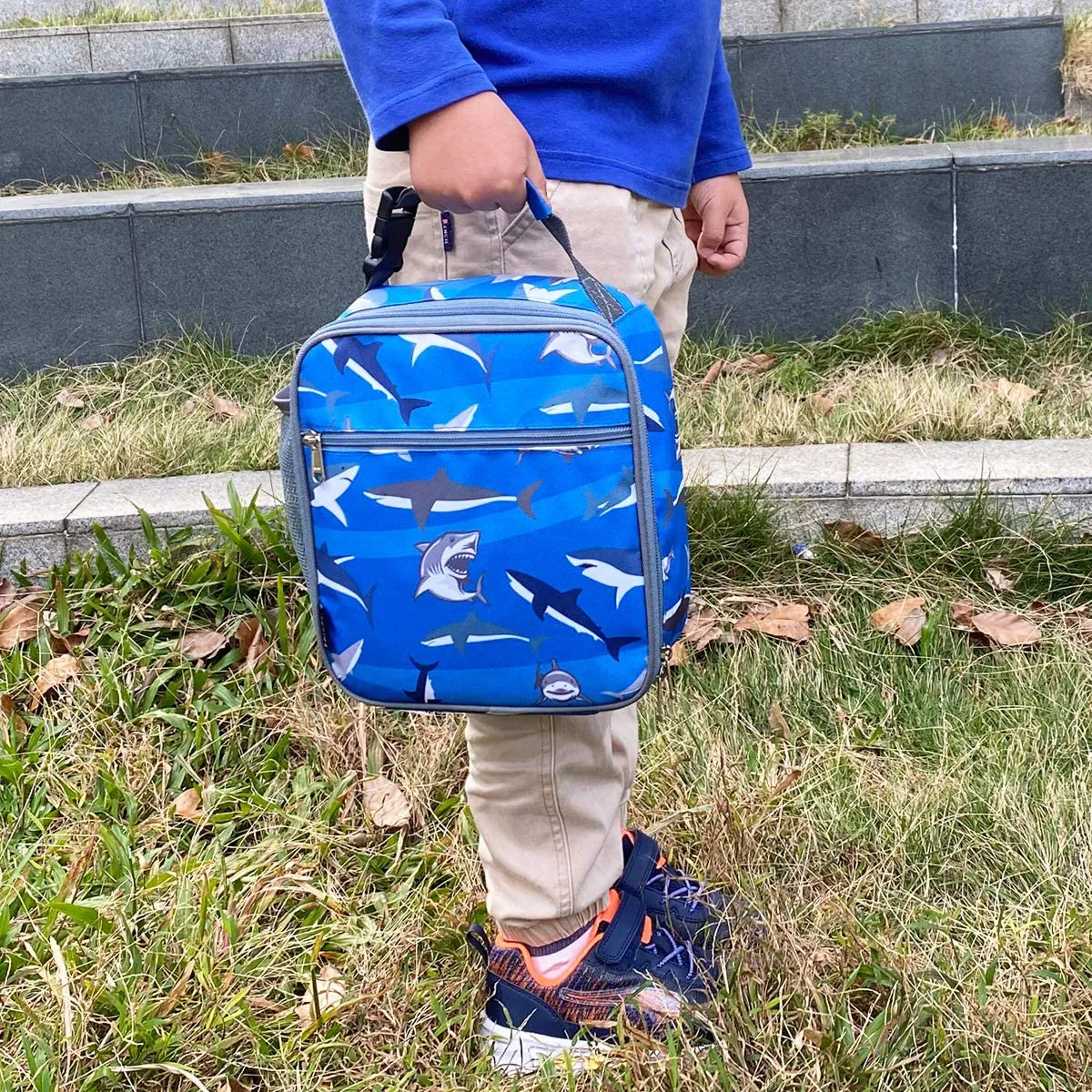 FlowFly Kids Lunch box Insulated Soft Bag Mini Cooler Back to School Thermal Meal Tote Kit for Girls, Boys, Mermaid