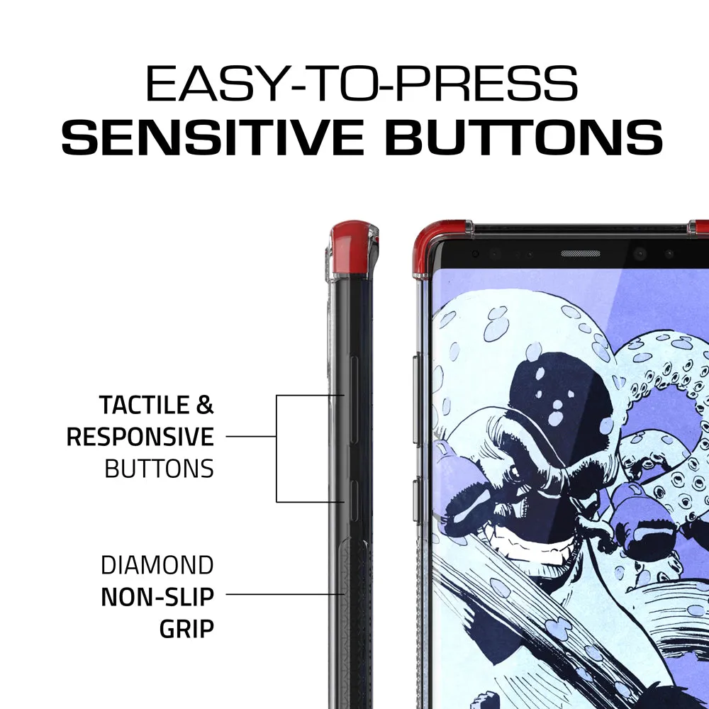 Galaxy Note 8 Ultra Shock Drop Protection Metal Case | Red