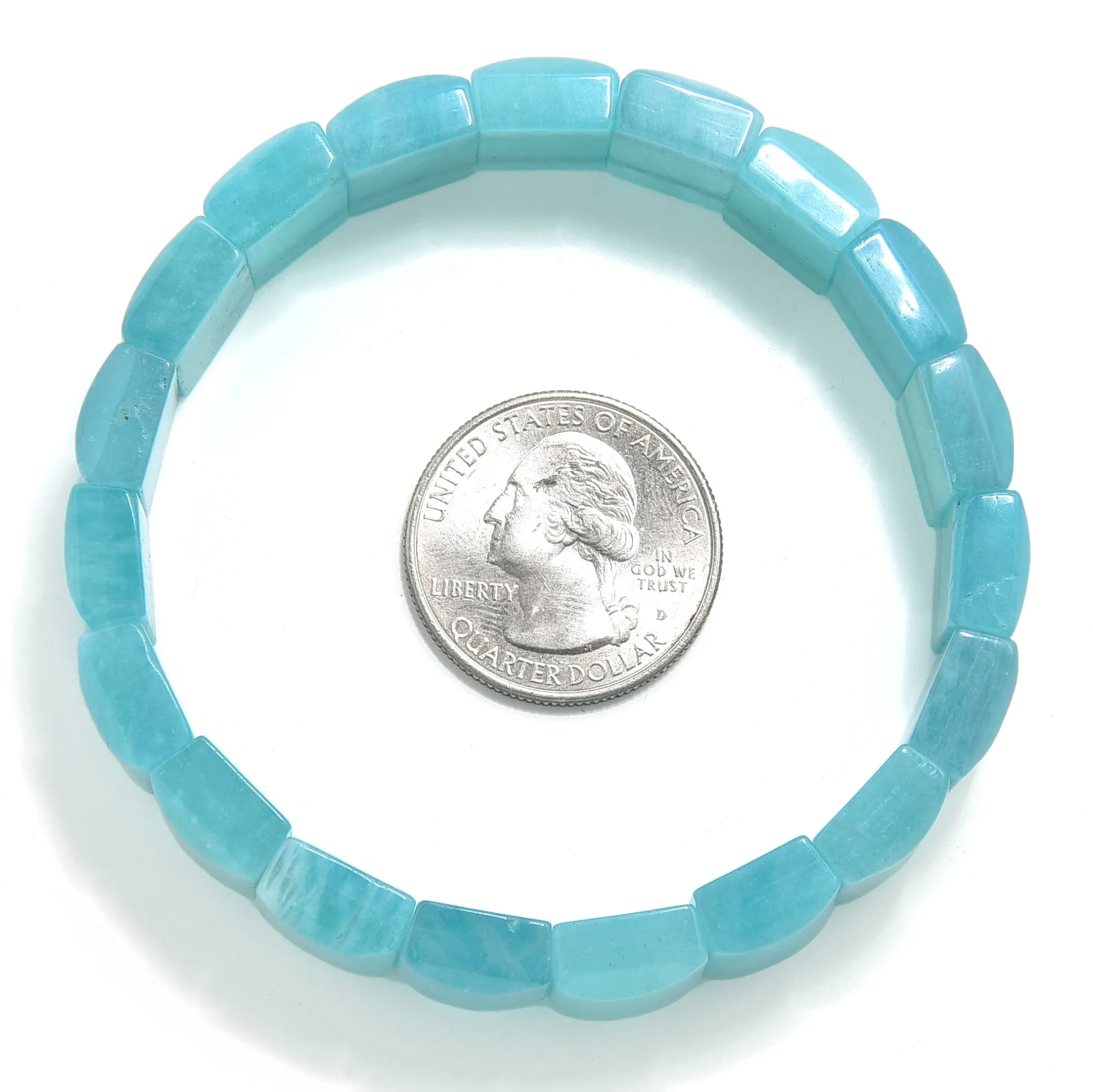 Gem Grade Amazonite 13mm Gemstone Elastic Bracelet