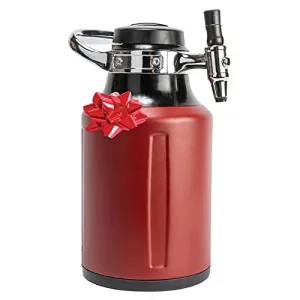 GrowlerWerks uKeg Go Carbonated Growler and Craft Beverage Dispenser for Beer, Soda, Cider, Kombucha and Cocktails, 64 oz, Chili