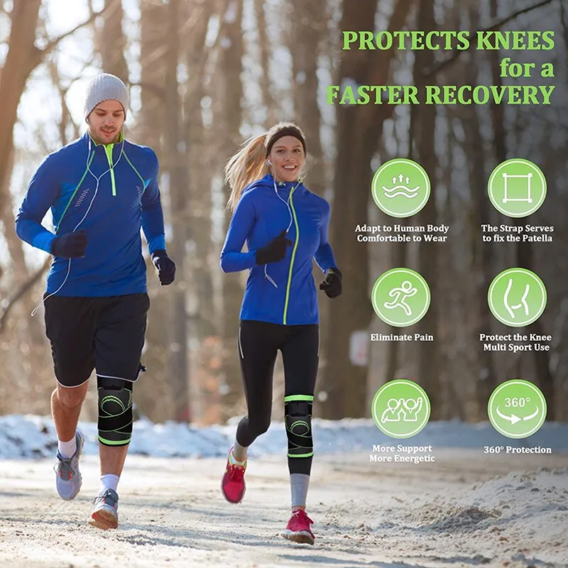 Knee Brace with Adjustable Supporting Strap