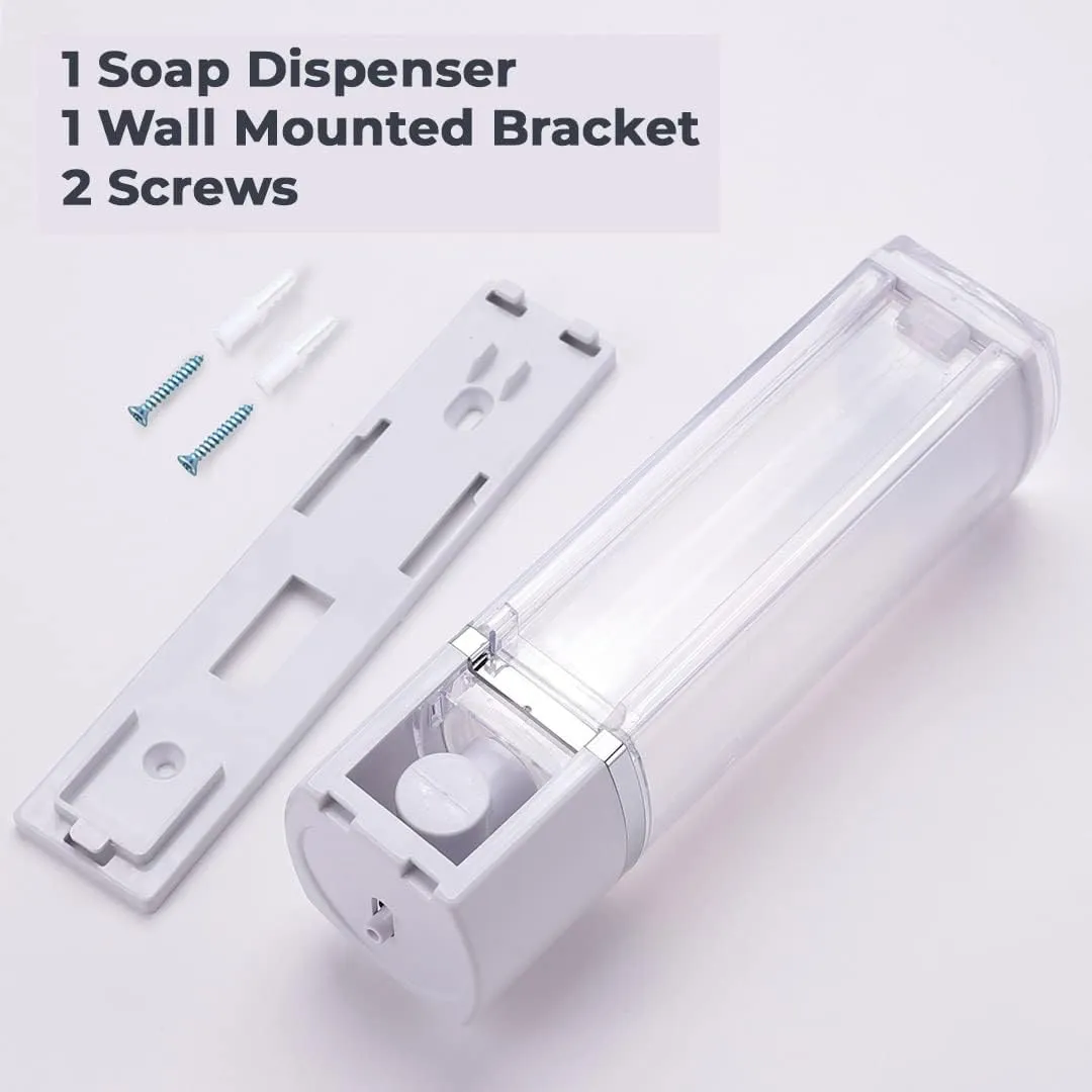 Kuber Industries Manual Shampoo & Soap Dispenser | Wall Mounted | Soap Dispenser for Kitchen & Bathroom | Refillable, Lightweight & Durable | Easy to Clean | White (Pack of 6)