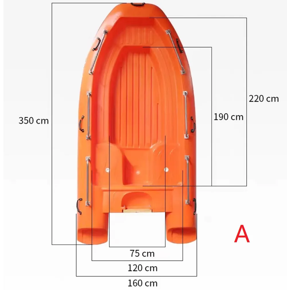 L11-13ft Double-layer Thickened PE Boats for Tourism and Fishing(3-6adults)