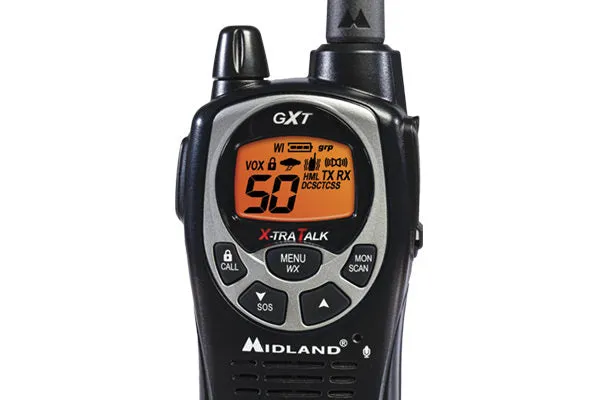 Midland GXT1000VP4 5-Watt AC/12V-Rechargeable GMRS Radio (Pair)