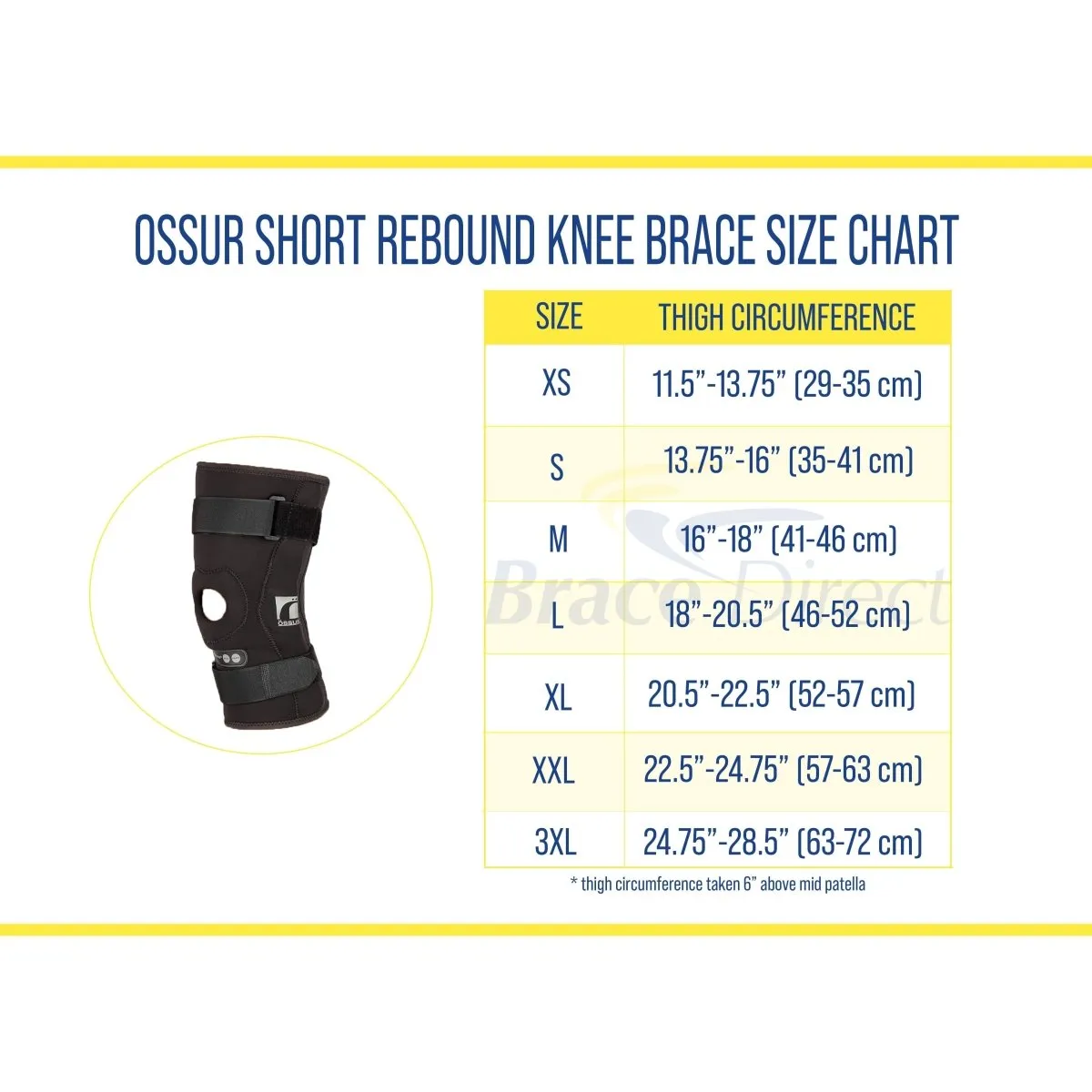 Ossur Short Rebound Knee Brace-XS-ROM Hinge-Sleeve - Advanced Knee Support for Pain Relief & Recovery