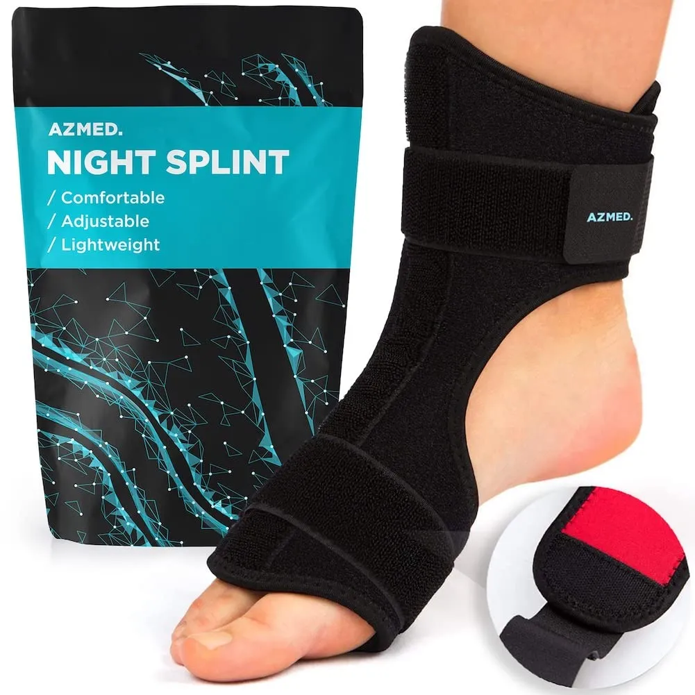 Plantar Fasciitis Night Splint & Support, Adjustable Orthotic Foot Drop Brace