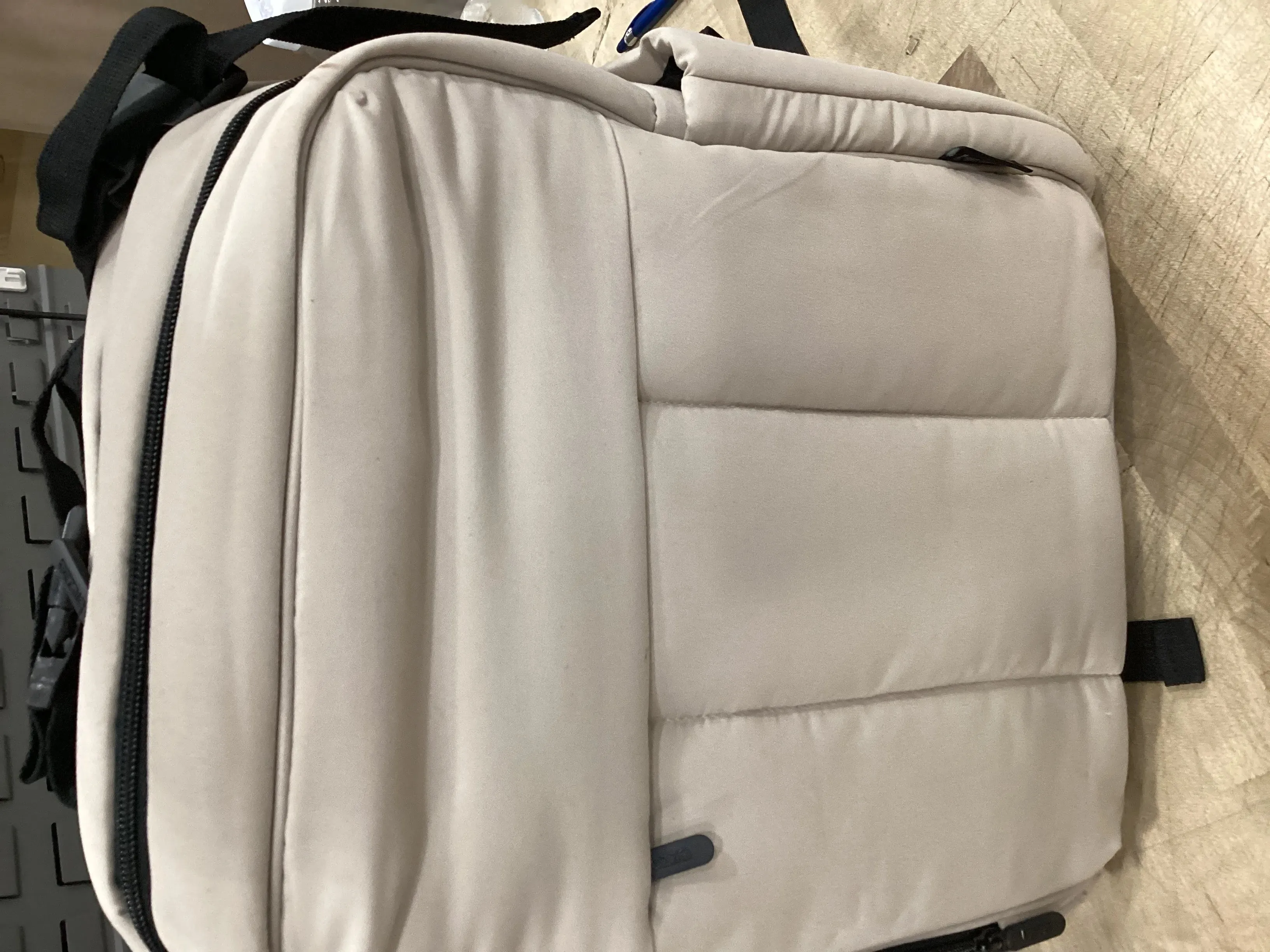 Quilted Puffer Backpack Diaper Bag - Taupe (See Description)