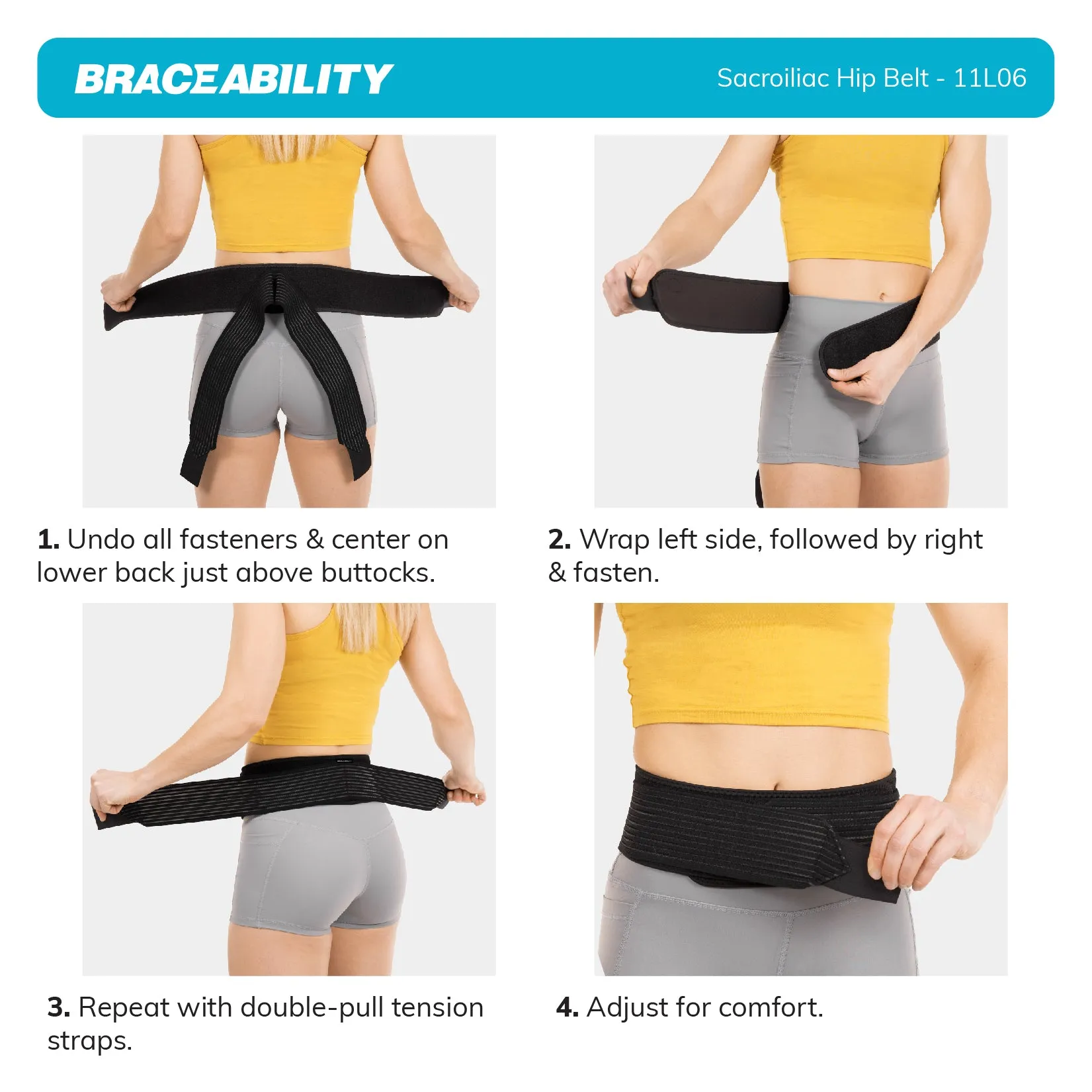 Sacroiliac Belt | SI Joint Brace for Lower Back Support, Sciatica Treatment, Bursitis Hip Pain Relief