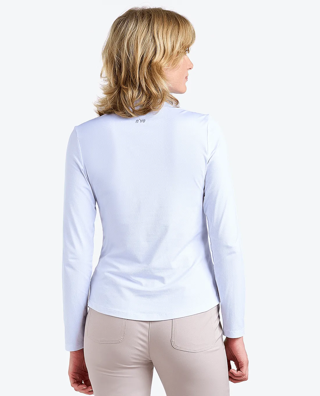 SIZE L - NIVO UV Nadia 'LivCool' Long Sleeve Polo 106 White